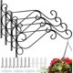 thumbnail image 1 of 4 unidades, gancho para planta colgante de hierro forjado, soporte para planta montado en la pared con tornillos colgantes para pared, percha para planta, 26*21*1,5 cm, retro para jardín, balcón Feliz Sencillez, 1 of 4