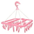 thumbnail image 3 of Drying Rack, Socks Drying Rack Folding Clothes Hanger Clothes Dryer Rack Laundry Rack, Underwear Drying Rack 32 Clips For Clothes Line Shower Curtain Rod, 3 of 8