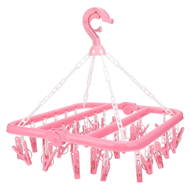 Clothes Hanger, Plastic Socks Drying Rack Folding Clothes Hanger Clothes Hanger Rack, Clothes Dryer Rack For Shower Curtain Rod Clothes Line