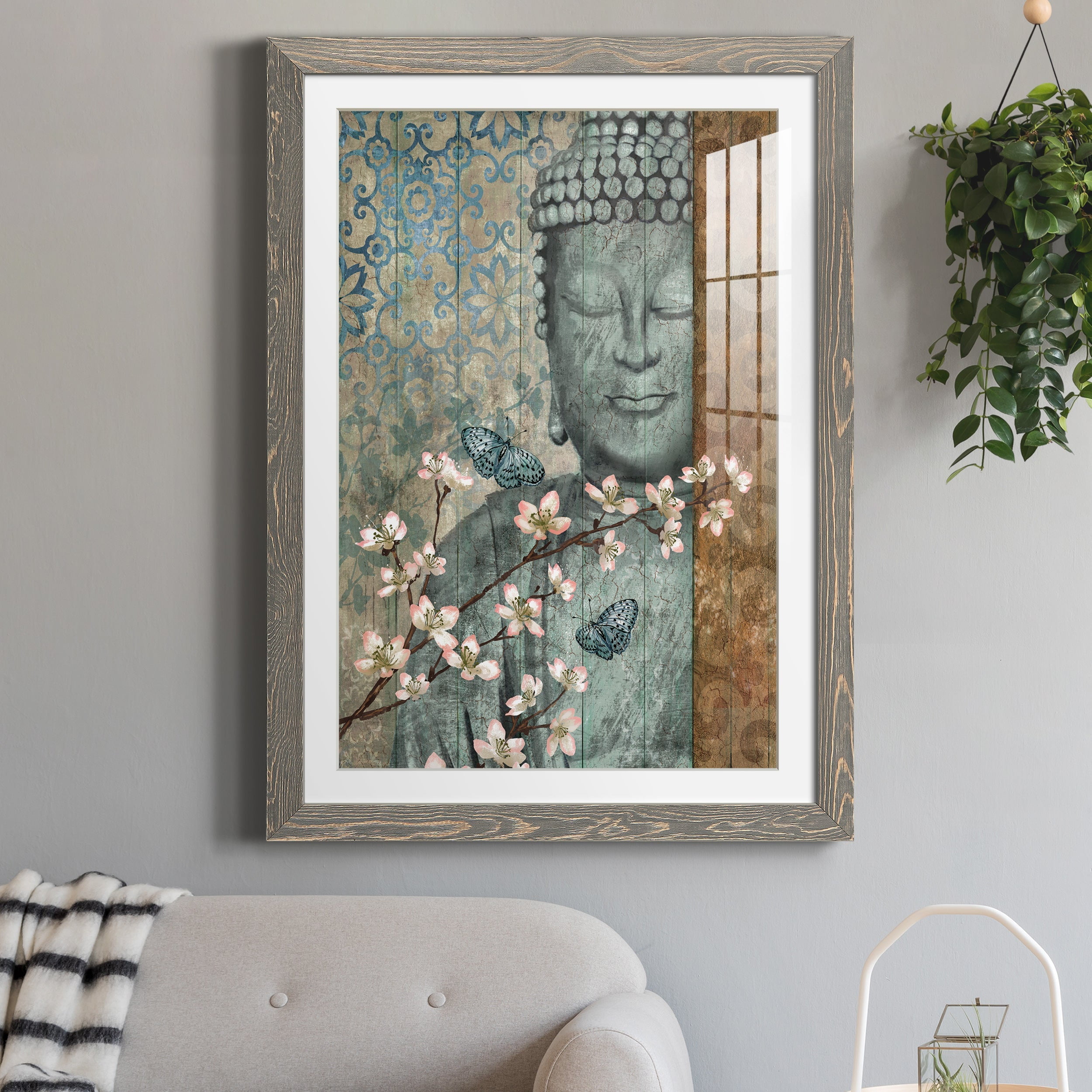 Buddha - Premium Framed Print - Distressed Barnwood Frame - Ready to Hang
