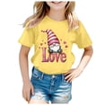 thumbnail image 4 of PMVFHDE T-Shirts pour Filles T-Shirt Graphique pour Filles Hauts T-Shirt à Manches Courtes pour Filles T-Shirt Décontracté T-Shirt pour Fille T-Shirts pour la Saint-Valentin Haut à Manches Courtes pour Enfants T-Shirt Imprimé Chemise Décontractée Jaune, 3-4 Ans, 4 of 4