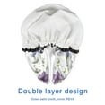 thumbnail image 4 of Shower Caps,White Butterfly Flower Pattern Waterproof Shower Cap for Women 4 Pieces,Double Reusable Hair Cover for Shower PEVA Elastic Stretch Hem, 4 of 7