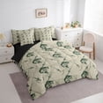 thumbnail image 2 of Feelyou Ink Bass Fishing Bedding Comforter Set for Men Boys, Cartoon Pike Fish Animal Full Bedding Set, Grey Green, Black Reversible, 7 Pieces, 2 of 7