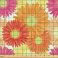 thumbnail image 2 of Ambesonne Gerber Daisy Fabric by the Yard Upholstery, Pastel Flowers Print, 1 Yard, Pale Orange Dark Coral, 2 of 5