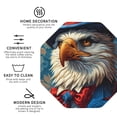 thumbnail image 4 of Pofeuu Surreal Bald Eagle Gentleman Print Leather Coasters Set of 6, Round Cups Mugs Mat Pad for Home Kitchen Heat Resistant Drink Coasters,Octagon, 4 of 7