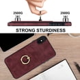 thumbnail image 6 of Feishell Fit for Apple iPhone XS Max Case with 360° Rotatable Ring Holder,Shockproof Drop Resistant Premium Plain PU Leather Soft TPU Card Slots Kickstand Back Protective Phone Case,Winered, 6 of 8