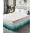 thumbnail image 4 of Pink Turquoise Bed Skirt Stripe Gradient Bed Skirts California King Size 16 Inch Drop, Wrap Around Dust Ruffle&nbsp;Bedskirt with Adjustable Elastic Belt for Queen Size Beds, 4 of 7