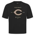 thumbnail image 2 of Men's Levelwear Black Cincinnati Reds Crossway Oversized Luxe Signature Knit T-Shirt, 2 of 3