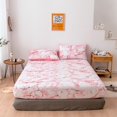 thumbnail image 4 of Sábana de polietileno jaspeado suave para colchones UK-SK, funda ajustable rosa, 4 of 8