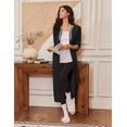 thumbnail image 5 of Ekouaer Women's Zipper Robe 3/4 Sleeves Housecoat Full Length Nightgown Soft Loungewear Robe with Pockets, 5 of 6