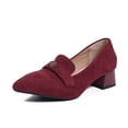 thumbnail image 5 of BXSRUTA Plus Size Women's Pointed Toe High Heels Chunky Dress Shoes Patent Leather Comfortable Walking Pumps for Spring Summer Sizes 36-42, 5 of 8