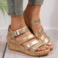 thumbnail image 2 of Roman Platform Wedge Gladiator Sandals for Women 2025 Fashion Leather High Heels Strappy Ankle Strap Sandals, 2 of 7