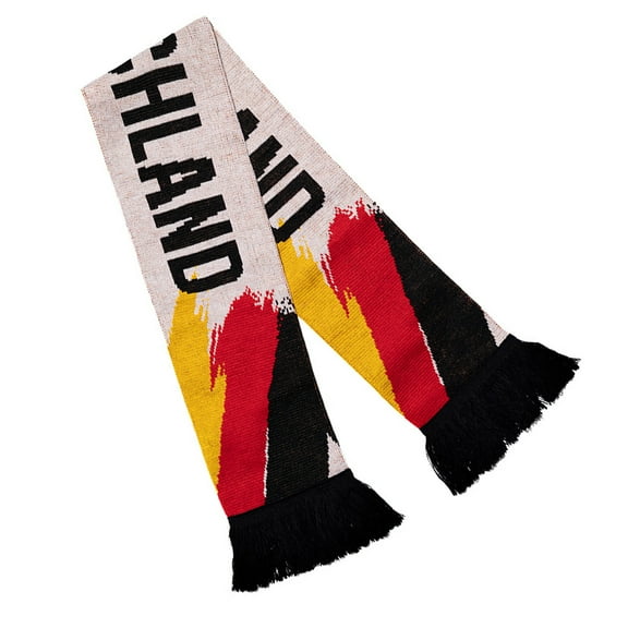 COOLHOOD Tassels Germany Fan Scarf for European Cups Supporters Soft and Warm Acrylic Fibres Neck Scarf Shawl Wrap