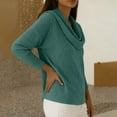 thumbnail image 6 of YueHuiYing Oversized Crewneck Cute High Sweater for Women Fall Winter Casual Long Sleeve Soft Knitted Pullover Top, 6 of 9