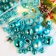 thumbnail image 2 of Xiao Hua Bolas de Navidad - 60 piezas (2 cajas) Adornos irrompibles para árbol de Navidad con lazo para colgar, para bodas, fiestas, decoración del hogar, color azul, 2 of 3