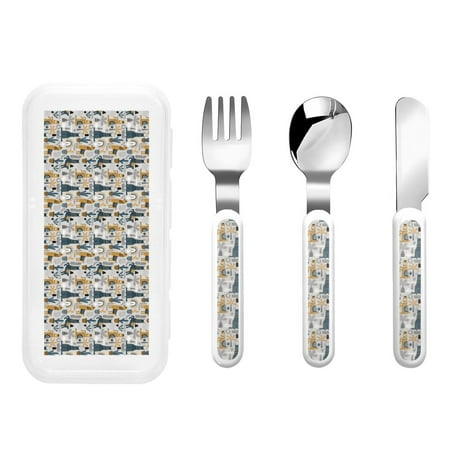 

Qokaie Llama and Cactus1 for Stainless Steel Kids Silverware Set - Children’s Utensil Set - Children s Knife Fork And Spoon Set