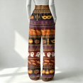 thumbnail image 3 of Fabrcox Halloween Woman Pajama Pants Fleece Funny Pumpkin Ghost Spider Web Women's Lounge Pants Cozy Fall Winter Warm Wide Leg Sleep Pants for Women, 3 of 3