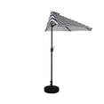 thumbnail image 6 of WestinTrends Lanai 9 Ft Outdoor Patio Half Umbrella, Small Grill Deck Porch Balcony Shade Umbrella with Crank, Black/White, 6 of 7