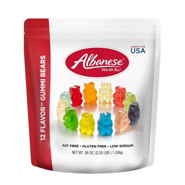 Albanese FatFree GlutenFree 12 Flavor Gummi Bears, 36 oz. Walmart