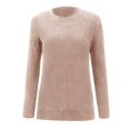 thumbnail image 4 of VISALY Pullover Crewneck Sweatshirt Tunic Sweatshirt Long Sleeve Shirts Loose Fit Casual Tops Fall Fashion Pullover Sweaters Side Oversized Sweatshirt Pullover Women Sweater Shirts Pink M, 4 of 9