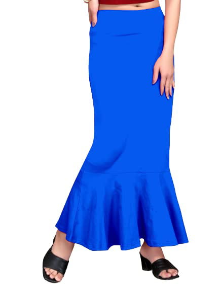 eloria Blue Soft Comfy Pleated Saree Silhouette Saree Shapewear Flare  Petticoat for Women Lycra Cotton Blended Petticoat Skirts for Women Shape  Wear Dress for Saree 