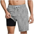 thumbnail image 2 of Jjayotai George Shorts Men, Mens Swim Trunks, Men's Fashion Printed Shorts, Elastic Waist Beach Pants with Compression Lined Pocket Drawstring, 2 of 6