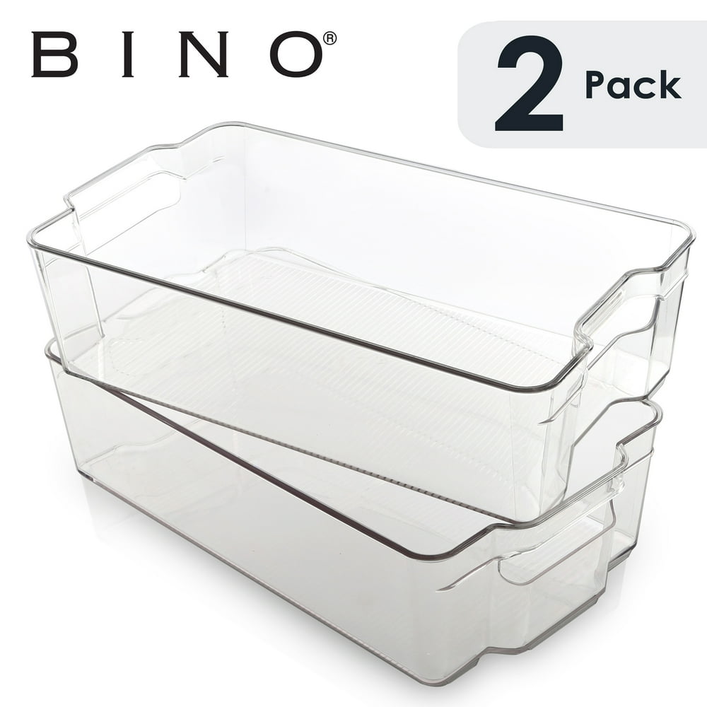 BINO Stackable Plastic Organizer Storage Bins, XLarge 2 Pack