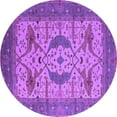 thumbnail image 1 of Ahgly Company Indoor Round Oriental Purple Industrial Area Rugs, 4' Round, 1 of 4