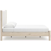 Signature Design by Ashley Cadmori Queen Upholstered Panel Bed with Two-Tone Finish and Rails