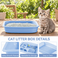 thumbnail image 4 of Blue Small Kitten Starter Kit Litter Box Set With Scoop, Double Bowl, And Cat Toys, 4 of 9