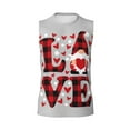 thumbnail image 4 of Yiaed Buffalo Plaid Love And Gnome Print Men's Singlet Vests Summer Running Muscle Tank Tops Gym Undershirt Round Neck Sleeveless for man, 4 of 5