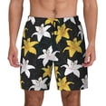 thumbnail image 2 of Goofa Lilies Flowers Printed Men's Swim Trunks Board Shorts Quick Dry Mens Swimming Trunks with Compression Liner,Breathable Fit Hawaii Beach Shorts-3X-Large, 2 of 9