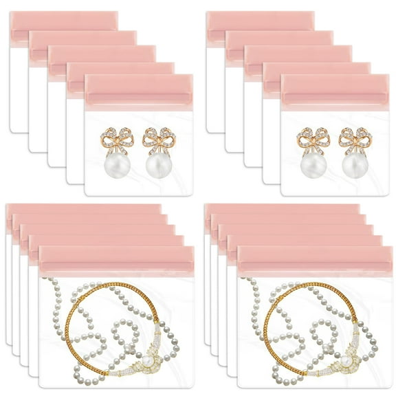 Geenreen Anti Tarnish Jewelry Bags Storage, Small Clear Plastic Jewelry Pouches Organizer for Gold Silver Ring Earing Chain Bracelet, Jelly-Like Softness, No Yellowing, No Odors, 20 PCS Mixed Sizes