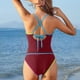 thumbnail image 5 of Tankini para mujer, bikini liso sin espalda, de dos piezas, estilo vendaje, para playa, dos piezas, tankini, 2 piezas, 5 of 7