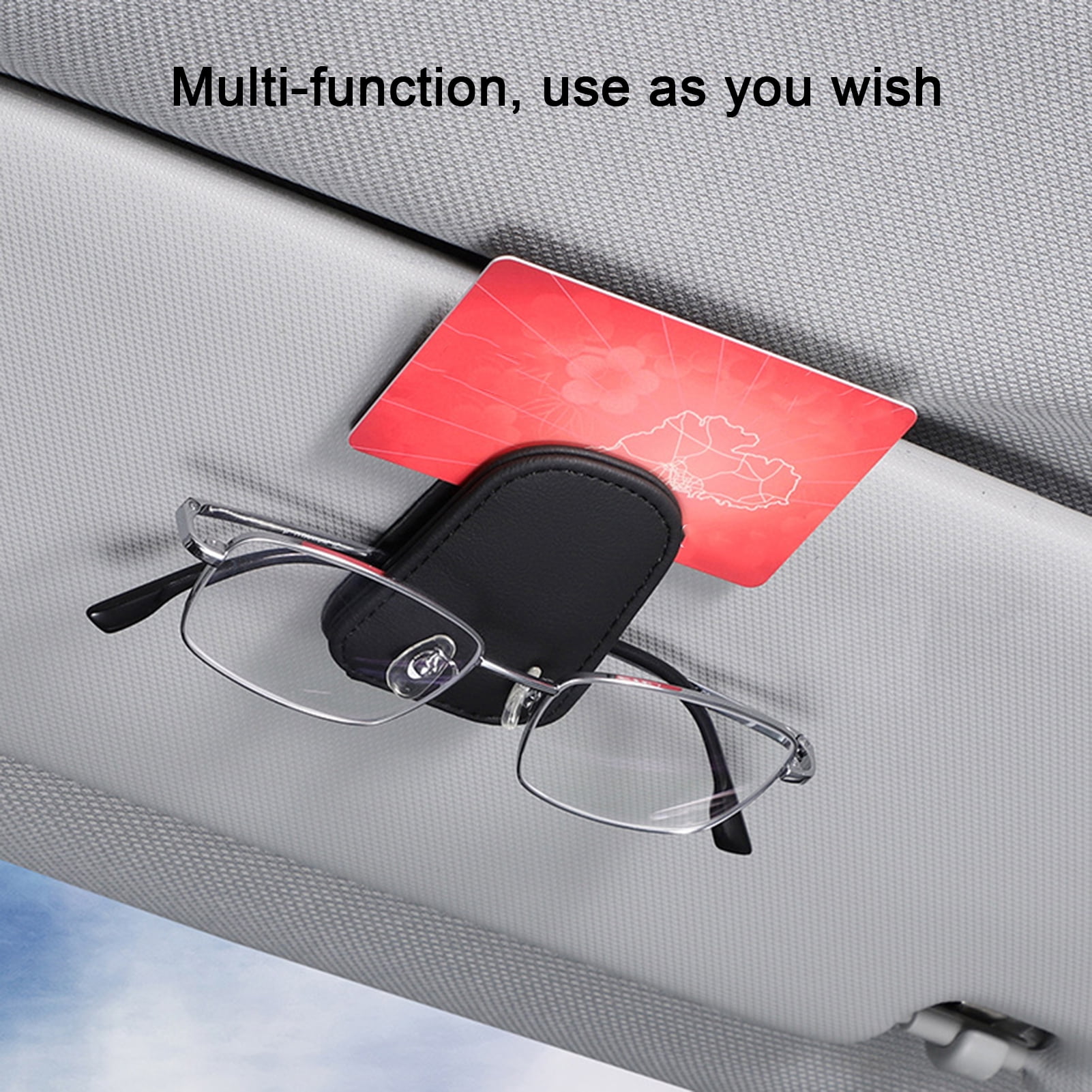 Bluethy Car Sunglass Holder Magnetic Anti-slip Multiple Use Elastic Band  Solid Color Storage Items Anti-scratch for Different Sizes Glasses Eyeglass  Hanger Clip Car Supplies 