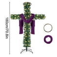 thumbnail image 2 of A Cross-shaped Christmas Tree With Lights, Pre-lit, Elongated, Pencil-shaped Artificial Tree, Complete With A Scarf And Christ Crown, Suitable For, 2 of 3