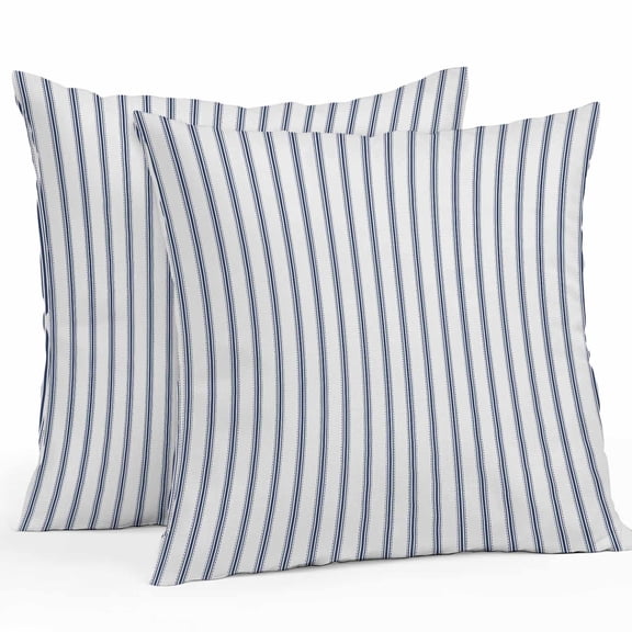 Stripes Outdoor Pillow Covers Pack of 2 Modern Art Navy Blue Waterproof Throw Pillow Covers Decorative Cushion Cases for Patio Garden Tent Balcony Couch 20x20 inch