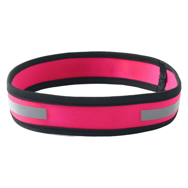 Banda para el sudor reflectante para la cabeza, antideslizante, transpirable, para montar a caballo, tenis, gimnasio Rosa roja