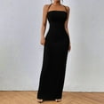 thumbnail image 6 of Women Maxi Bodycon Dresses Square Neck Sleeveless Elegant Spaghetti Strap Cocktail Party Club Long Dress, 6 of 8