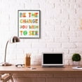 thumbnail image 5 of Be The Change Rainbow Pastel Letters Kids Inspirational Word Design XXL Framed Giclee Texturized Art by Daphne Polselli, 5 of 7