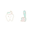 thumbnail image 1 of Juego de broches con dibujos animados para dientes y cepillos de dientes para cuidado dental, 1 of 3