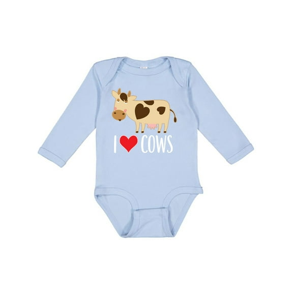 Inktastic I Love Cows Dairy Farmer Boys or Girls Long Sleeve Baby Bodysuit