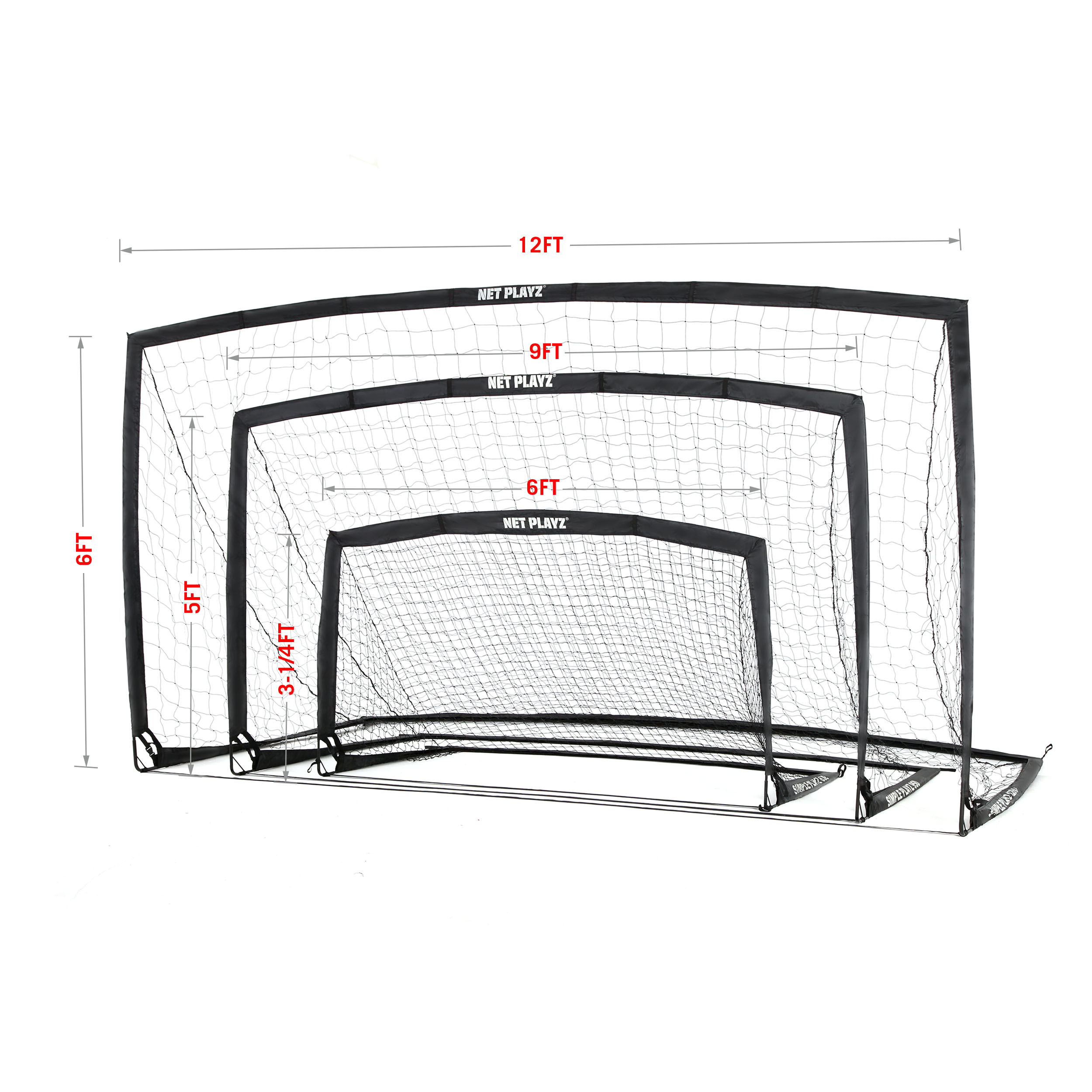 NET PLAYZ 5 Mins Easy Setup Portable 9ft x 5ft Training Soccer Goal NET PLAYZ 5 Mins Easy Setup Portable 9ft x 5ft Training Soccer Goal