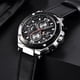 thumbnail image 3 of Reloj de hombre con movimiento de cuarzo, cronógrafo para hombre, correa de piel y resistente al agua, estilo casual de negocios, 3 of 7