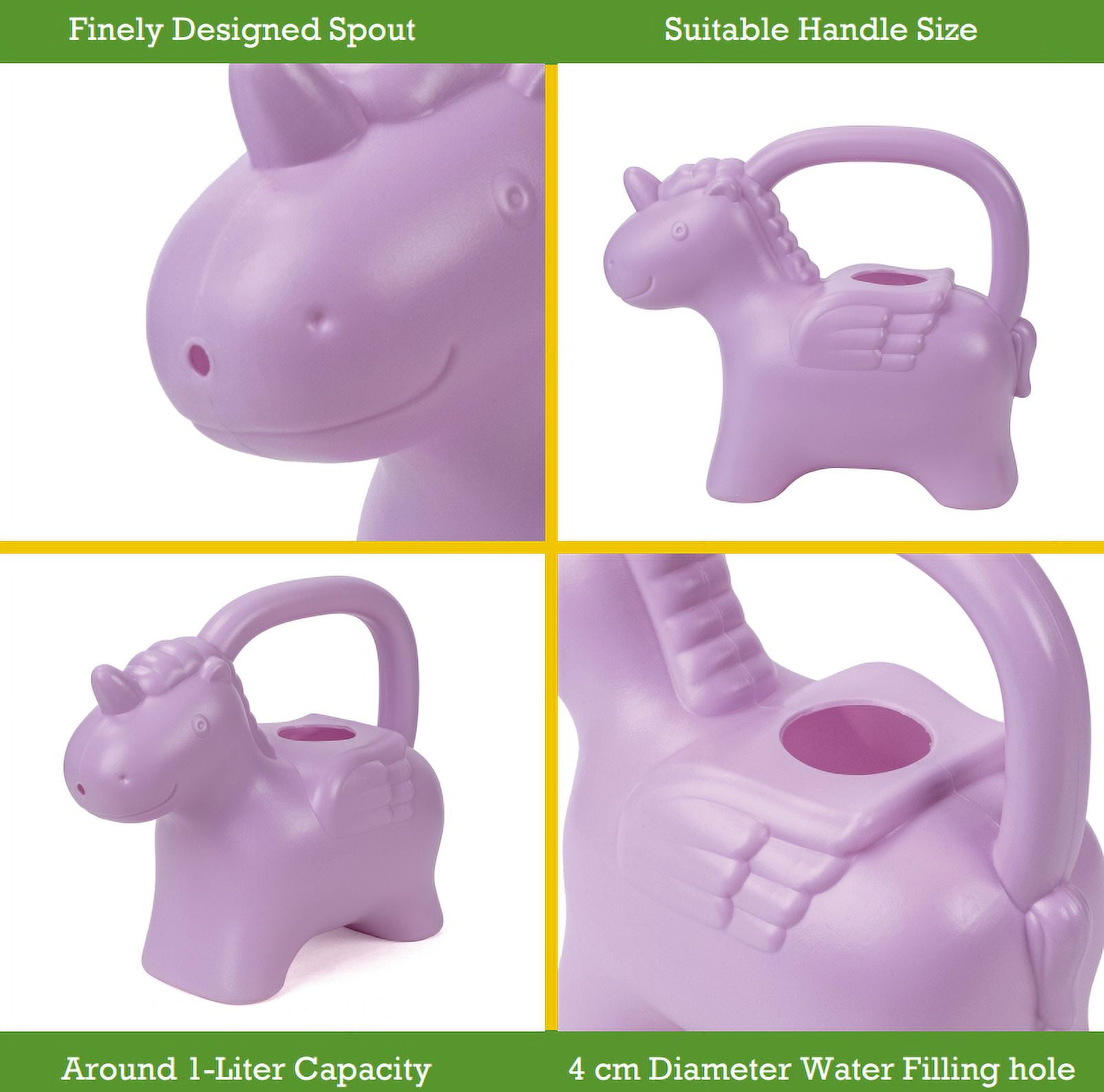Expert Gardener Pink Plastic Unicorn Kids Watering Cans