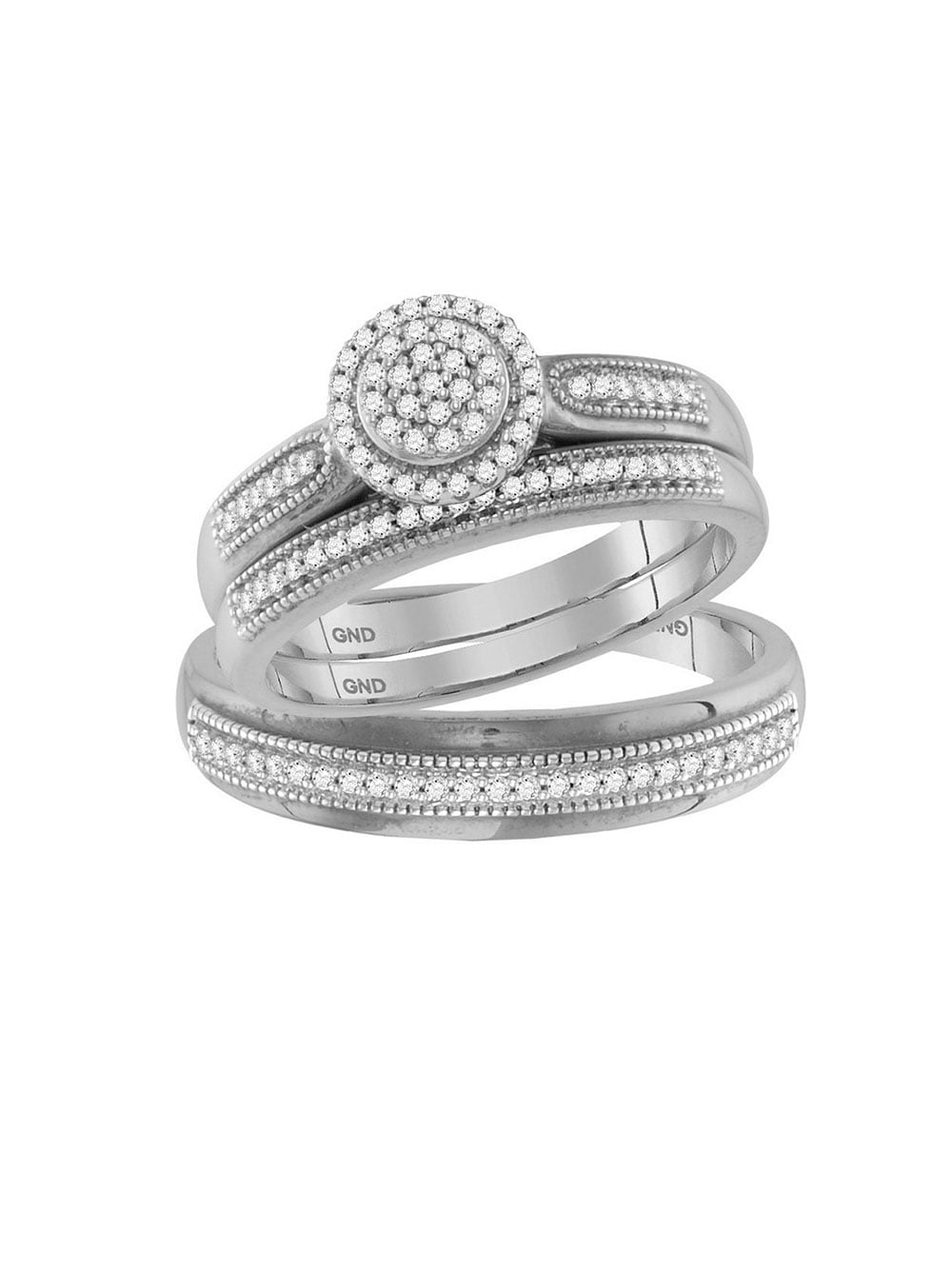 Details about   Round Pave Diamond Bridal Engagement Ladies Wedding Ring 14K White Gold Finish 