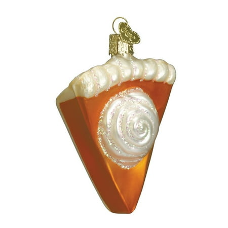 Piece Of Pumpkin Pie Glass Blown Ornament, Hand crafted in age-old tradition using techniques that originated in the 1800's By Old World (The World's Best Pumpkin Pie)