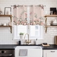 thumbnail image 2 of Easter Bunny Kitchen Curtains Window Panels, Cute Pink Rabbit Rose Flowers Pastoral Botanical Insulated Window Treatment Curtain, Grommet Curtains for Bedroom/Living Room, 2 Piece 27.5"Wx39"L, 2 of 8