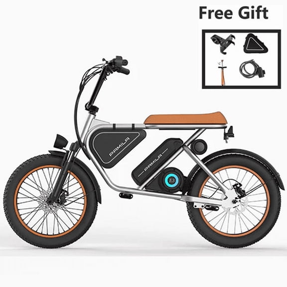 Pamila E3 White 20-Inch Adult Motorized Dirt Bikes,1000W Led Mid-Mounted Motor,Puncture-Resistant UL2849 Wide Tires,48V15.6Ah Battery.