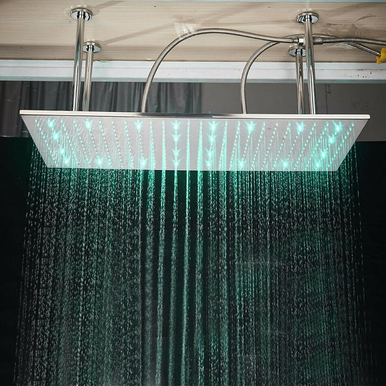 24\ Square Ceiling Mount Rainfall Shower Head Brushed Nickel 24\ Square Ceiling Mount Rainfall Shower Head Brushed Nickel